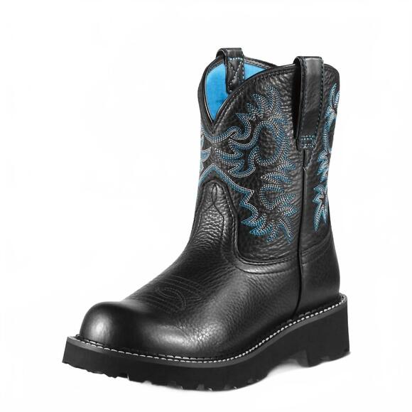 NEW ARIAT women's fatbaby western boots - wide in black deertan